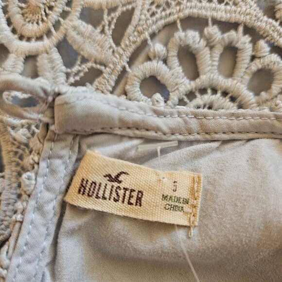 Hollister Women's Dress S Light Blue Sleeveless Crochet - Picture 3 of 3
